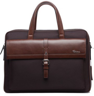 Professional Durable Waterproof Laptop Bag Leather Nylon Briefcase