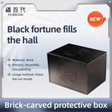 Customizable Black Fu Man Tang Urn Protective Case