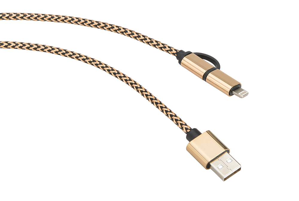 Cotton braided sleeve for charging cable