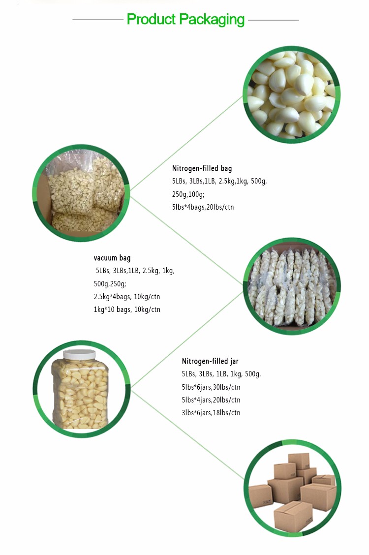 High quality vacuum packaging pure taste distributor peeled garlic