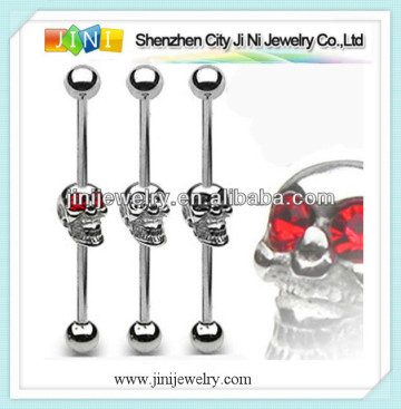 skull industrial barbell