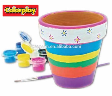 paint your own flower pot cheap DIY toy ceramic flower pot paint set