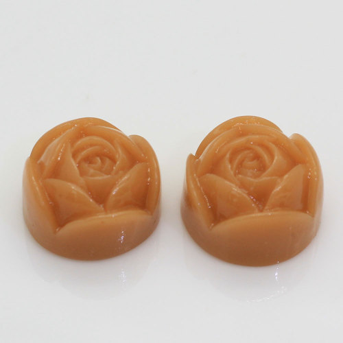 100pcs Rose shaped Resin Cabochon Candy Beads Handmade Craftwork Decor Charms Children Jewelry Ornament Shop