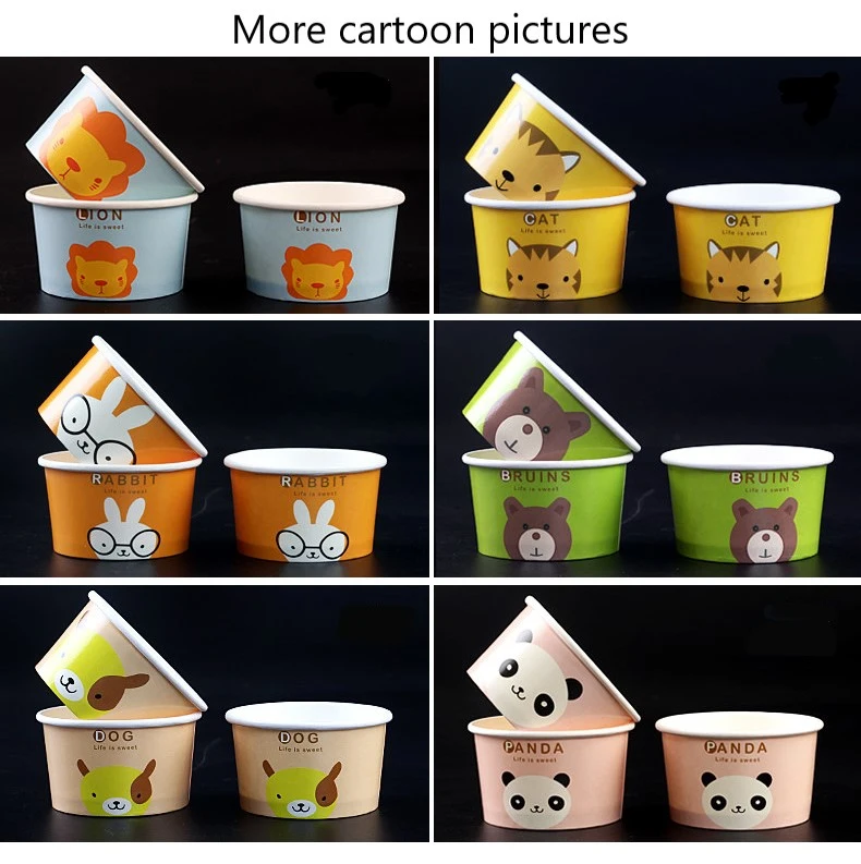 Custom Printed Disposable Paper Ice Cream Cup Choose The Size for Your Cup