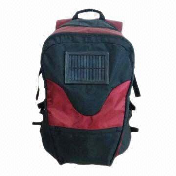 Solar backpack for outdoor lovers, special solar panels for charging camera, mobile and MP3 player