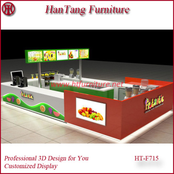 2016 Classical Wooden Coffee Snacks Bar, Snacks Display Counter, Bubble Tea Shop Design