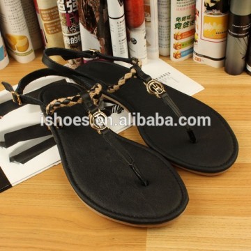 Top quality lady beautiful flat sandal wholesale