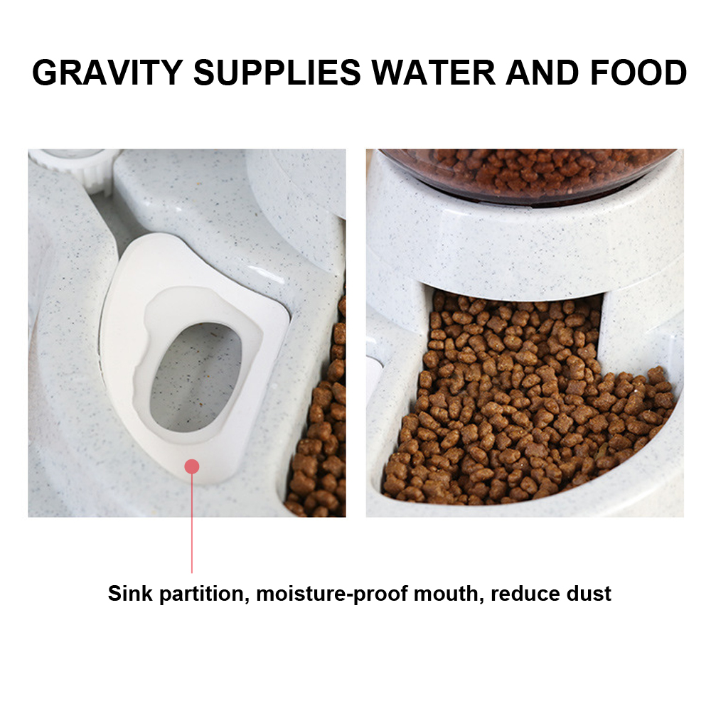 2 IN 1 Cat Water Food Feeder Dispenser