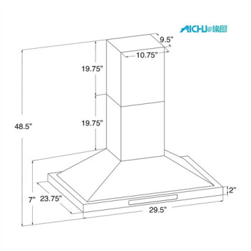 30 Inch Covertible Island In DesignRangeHood