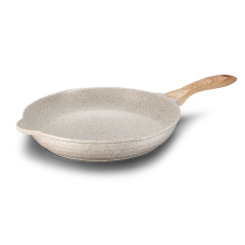 Aluminum Die-casting Fry Pan With Wooden Handle