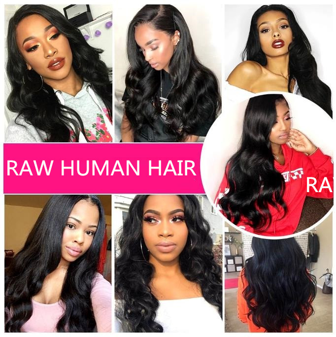 Brazilian Virgin Hair Full Lace Wigs Body Wave Human Hair Wigs with Baby Hair 130% Density For Black Women Natural Color
