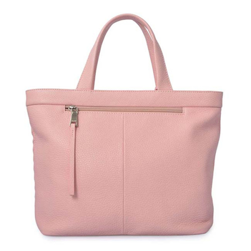 Borsa a spalla grande in pelle con cerniera rosa tote Wallace