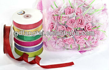 glitter metallic silk ribbon