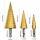 Hot Sale 3pcs Tin coated HSS Step Drill Bit Set for Metal Drilling