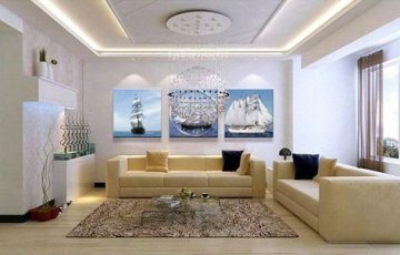 Ocean Ship Painting Wall Clock For Living Room To Home Decoration