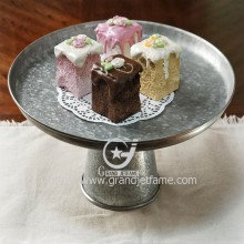 decorative galvanized metal cup cake stand