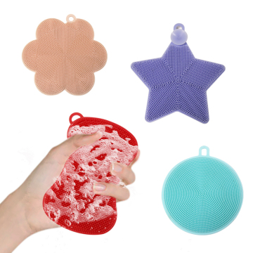 Kitchen Tableware Sponge Silicone Kitchen Cleaning Brush