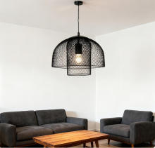 Double layered mesh shade pendant light