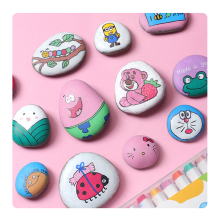 Natural Black Smooth River Rocks for DIY Painting and Kids' Crafts