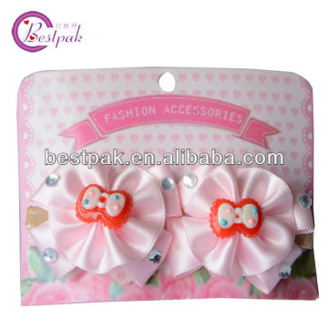 Hot sell lovely satin plastic ribbon bow for kids