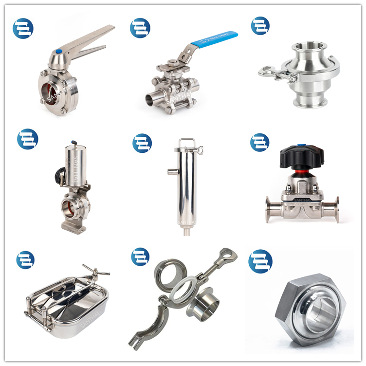 Stainless Steel Sanitary Butt Weld Thread Three Way Clamp End Ball Valve