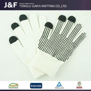 Hot sale women polyester cotton work gloves with rubber grip dots