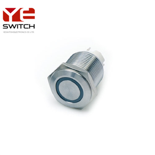 Yeswitch 16mm sakelar tombol tekan logam anti-vandal