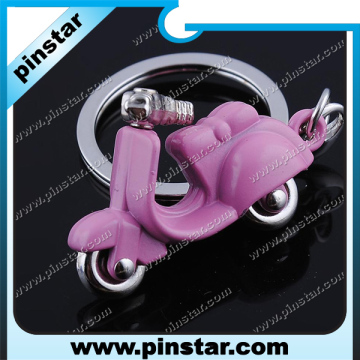 Creative Key Chain Mini Pink Soft PVC Covered Motorcycle Keychain Key Ring For Gift Accessories