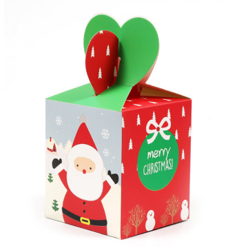 Cajas de embalaje de regalo de Navidad con asa de corazón