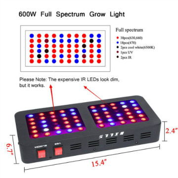 빨간색 파란색 흰색 전체 스펙트럼 LED 조명을 성장