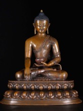 religious style brass metal craft buddha shakyamuni statue