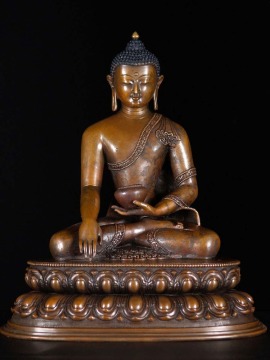 religious style brass metal craft buddha shakyamuni statue
