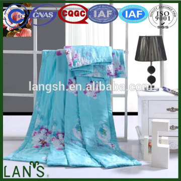 2014 hand printed deisgn silk fabric bedspreads