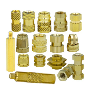 hex threading lock RIVETflange brass copper knurled nut