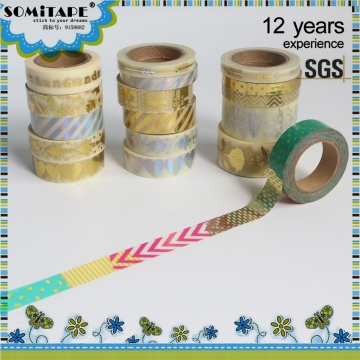 Event and party ornaments/Popular gold Foil tape/colored Foil washi masking tape