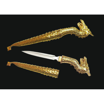 Antique copper-inlaid craft sword