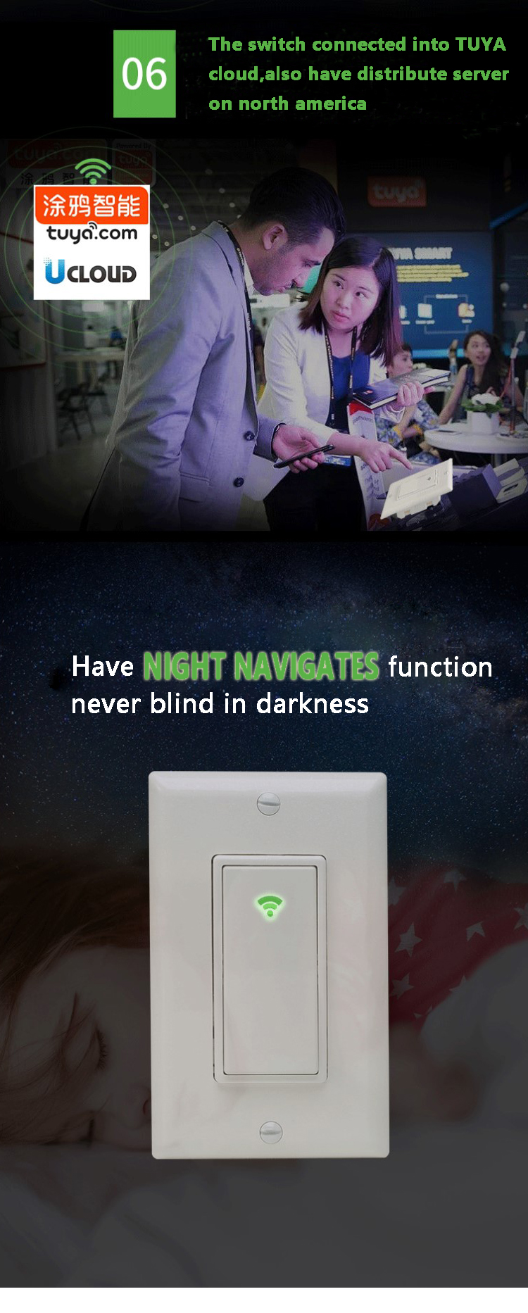 Hot sale WIFI smart US standard switch APP remote control smart home switch