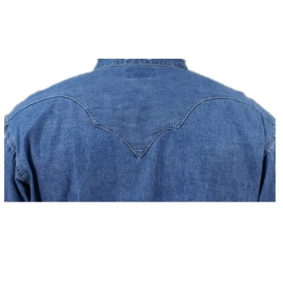 Wholesale 100% Cotton Men's Long Sleeve Shirts Denim Rivet Shirt