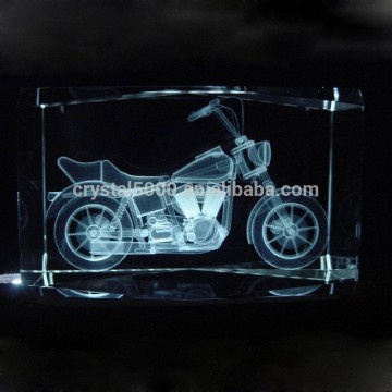 3D laser Motorcycle crystal cube 3D Image