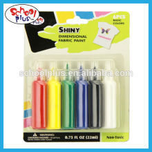 Skin-friendly 6 colors fabric paints in blister card