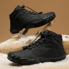 Men's Winter Fur Waterproof Hiking Shoes - Breathable Trekking Snow Boots