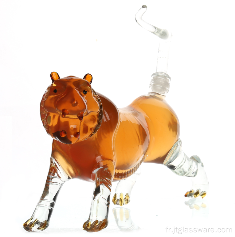 Carafe à liqueur en cristal sans plomb en forme de tigre avec