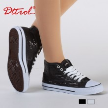 Dttrol Wholesale black silver dance hip hop shoes men sport D016000