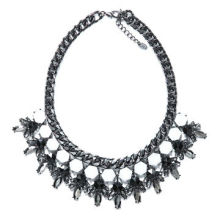 Chain Necklace with Resin Gem Stones