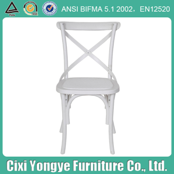 White Stacking PP Resin Cross Back Chair