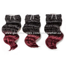 100% Human Hair Piece Extensions with Deep Wave, New Deep 3 Pieces/Set, Fashionable T-Color