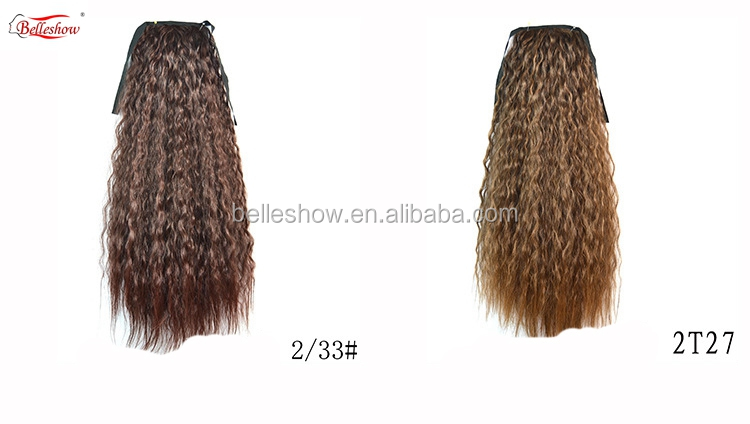 Hot sell Corn hot-sale horsetail synthetic tail strap Corn-long curly-haired ponytail bundled wig ponytail naturl ponytail