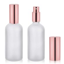Rose Gold Small Glass Spray Bottle for Perfume or Fine Mist Sprays - 3.4oz