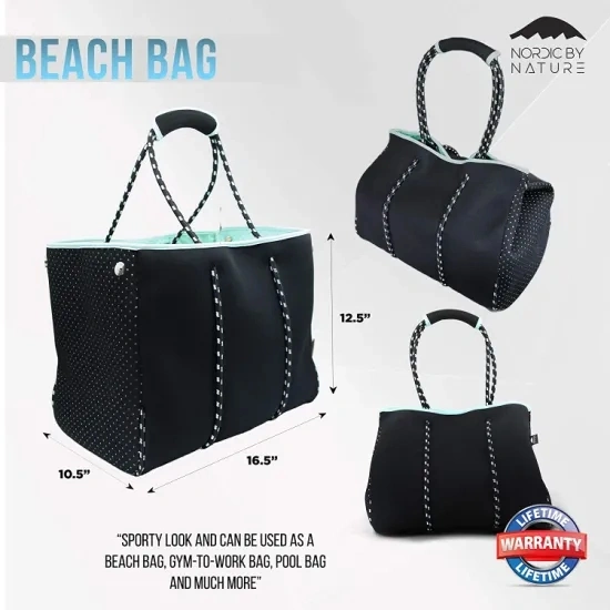 Neoprene Fabric Women Large Designer Beach Tote Bag