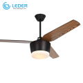 LEDER Ventilatori da soffitto a led neri con luci